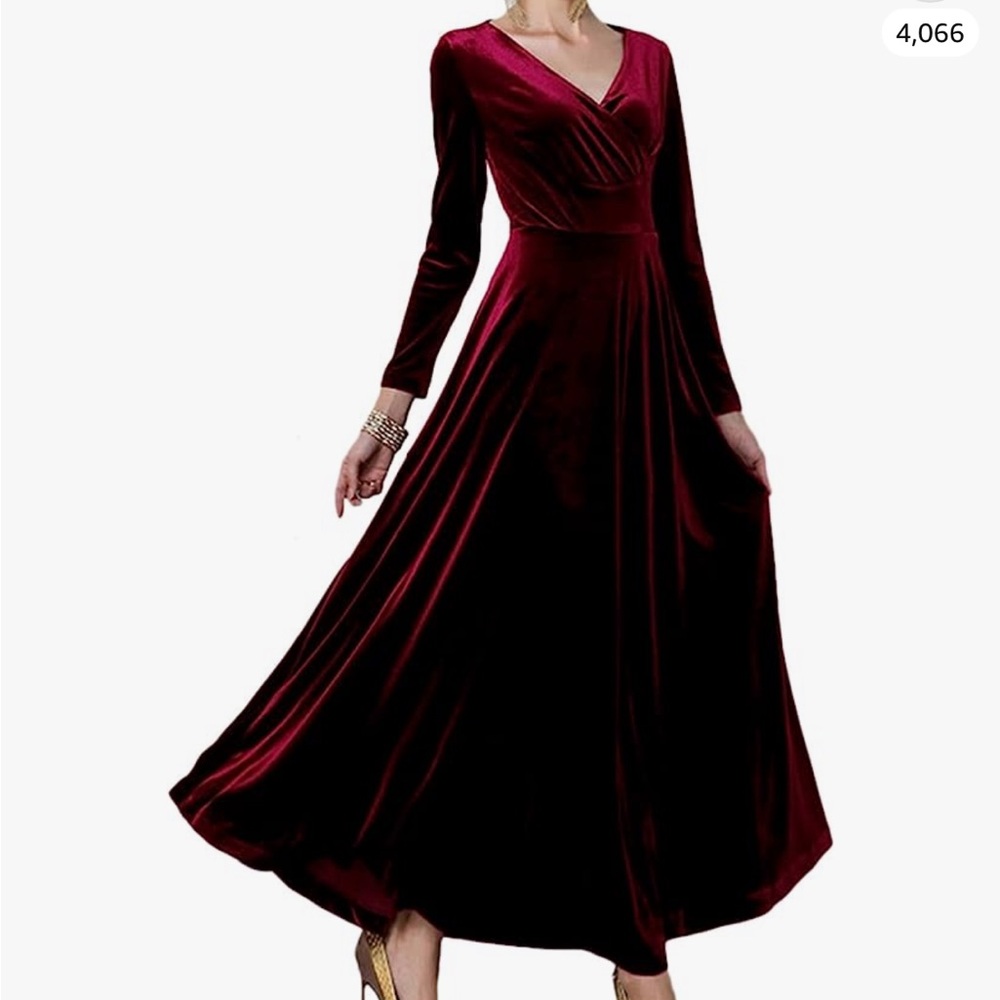 Elegant Burgundy Velvet Dress